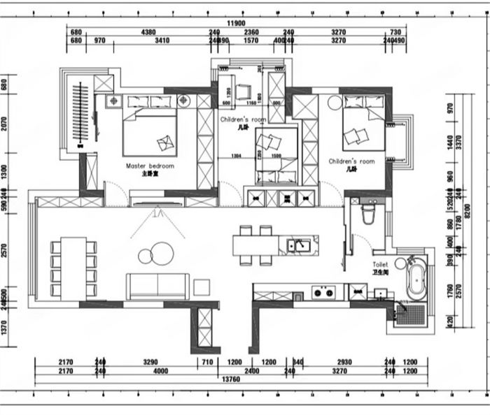 苏建学府雅居 3室2厅1卫 113m&sup2;