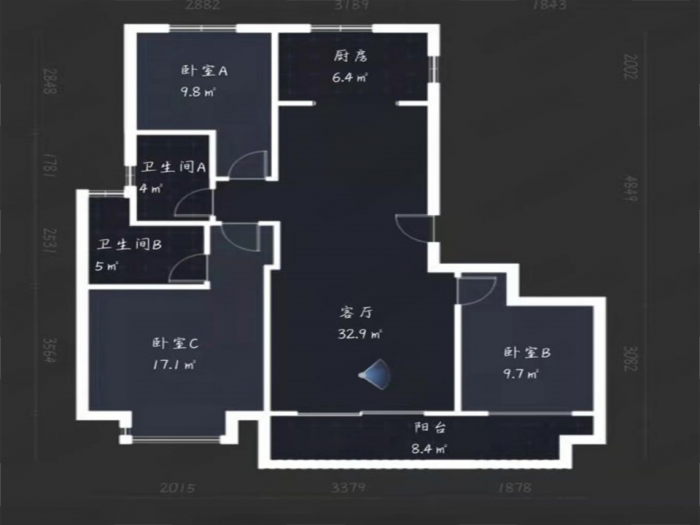 世茂九龙庭 3室2厅1卫 127m&sup2;