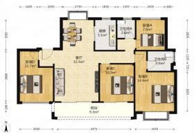 中南漫悦湾 4室2厅2卫 124m&sup2;