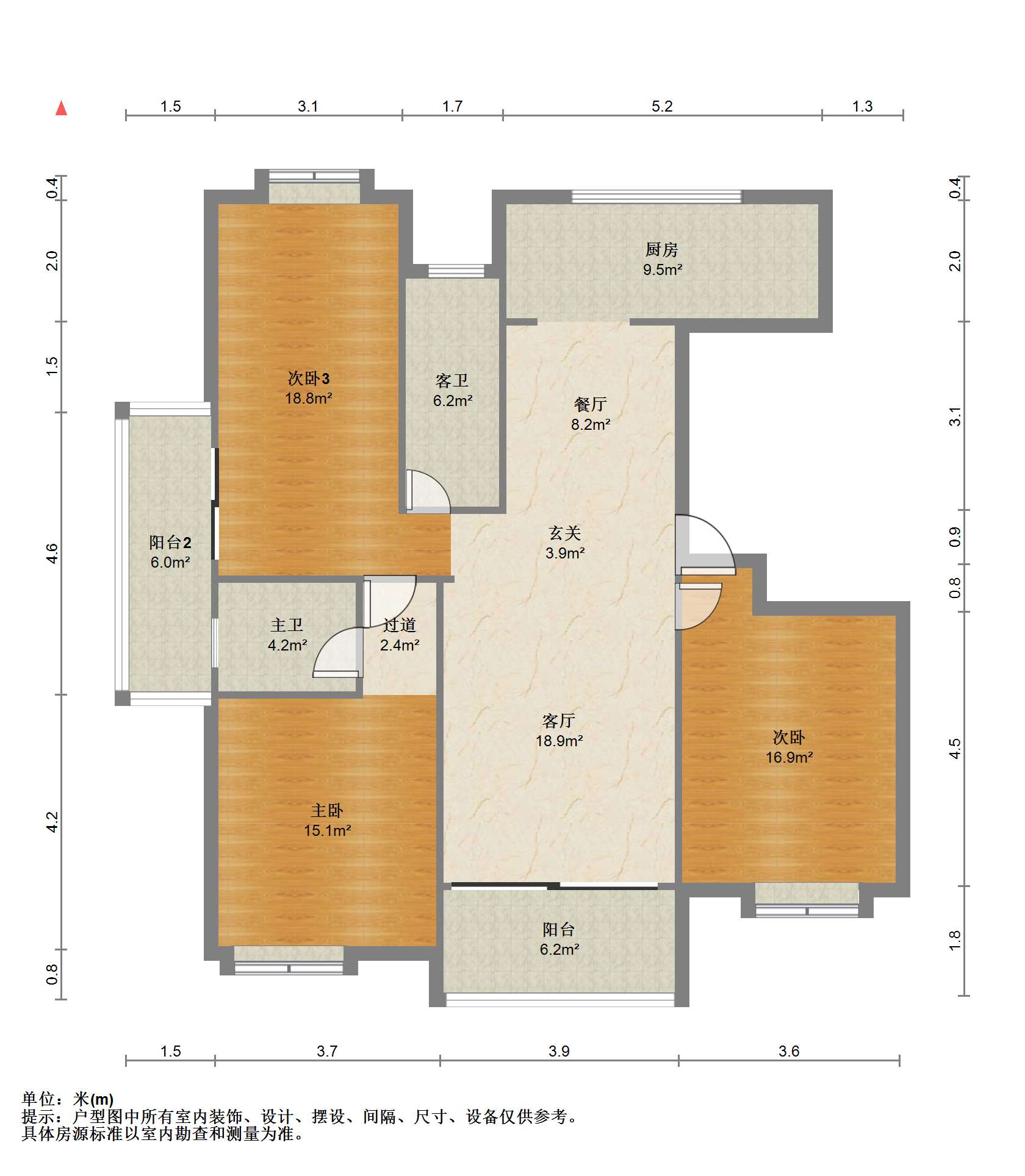 皇家花园北区 4室2厅2卫 143.06m&sup2;