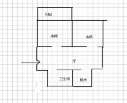 南川园 2室1厅1卫 61m&sup2;