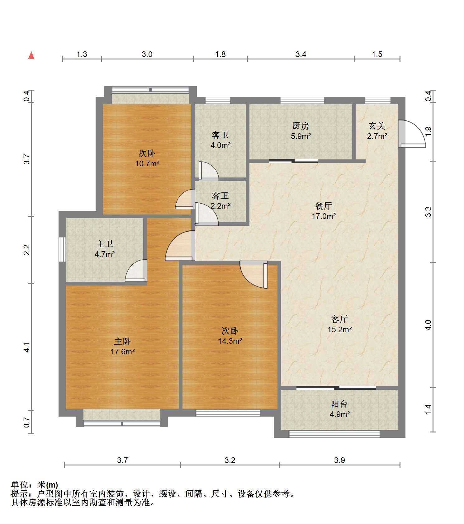 中南熙悦(南通经济技术开发区) 3室2厅2卫 118m&sup2;