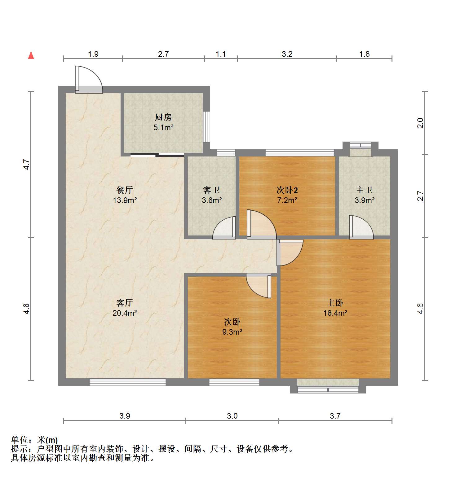 碧桂园时代悦城 3室2厅2卫 114m&sup2;