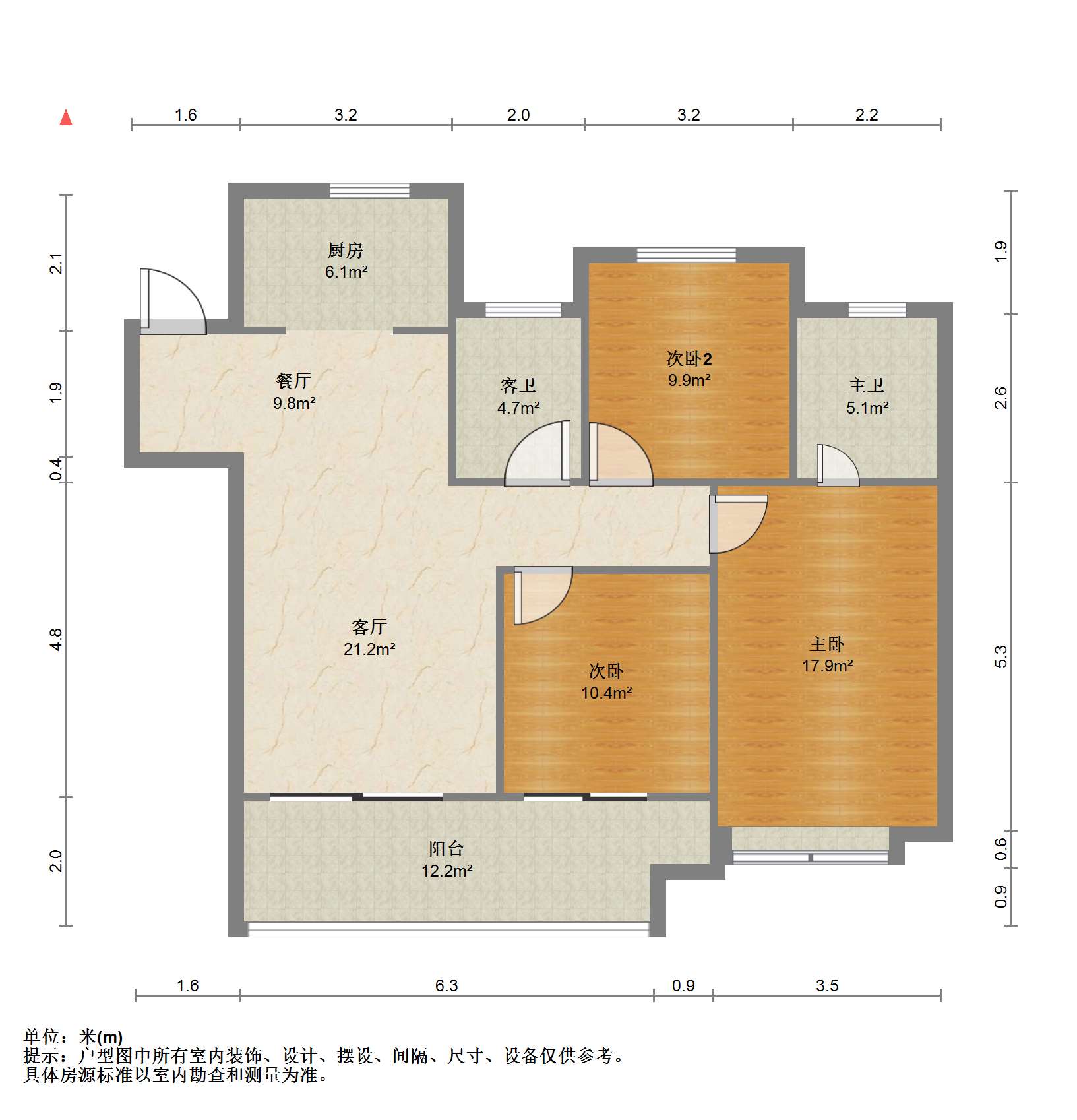 新城香溢紫郡 3室2厅2卫 114.70m&sup2;