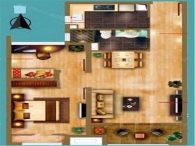 世茂公元 2室2厅1卫 69m&sup2;