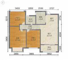 中南熙悦(南通经济技术开发区) 3室2厅1卫 91m&sup2;