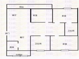 中南世纪城北区 3室2厅2卫 150m&sup2;