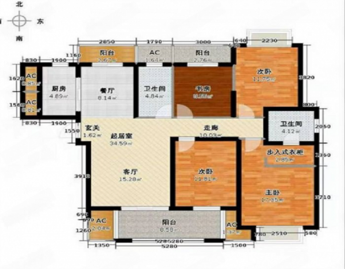 冠城大通棕榈湾 4室2厅2卫 160m&sup2;