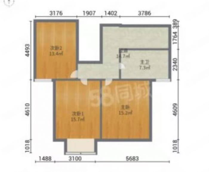 优山美地花园南区 3室2厅2卫 158.00m&sup2;