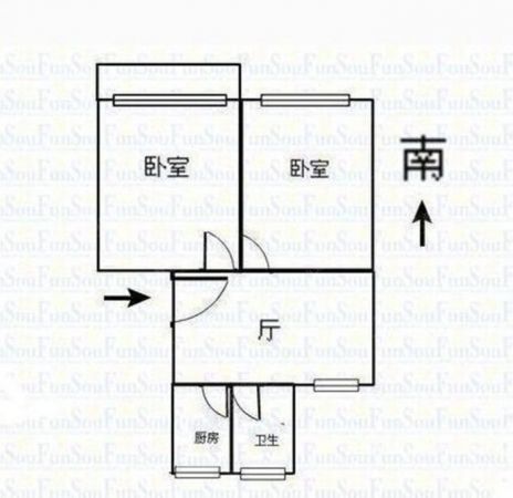 民主新村 2室1厅1卫 63m&sup2;