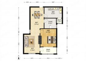 龙潭福里 2室1厅1卫 86.00m&sup2;