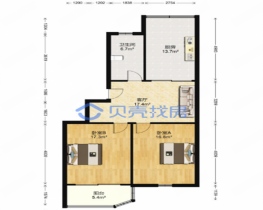 天都花苑 2室2厅1卫 82.50m&sup2;