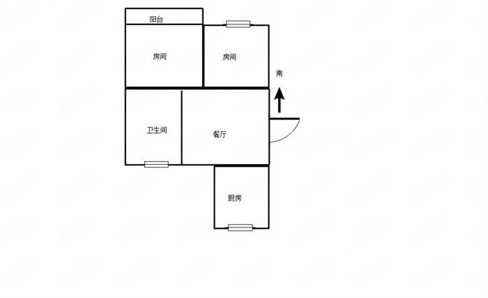 虹桥南村 2室1厅1卫 60.27m&sup2;