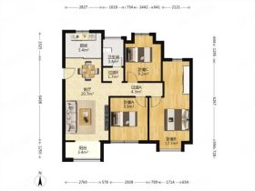 新城香溢紫郡 3室1厅2卫 98.7m&sup2;