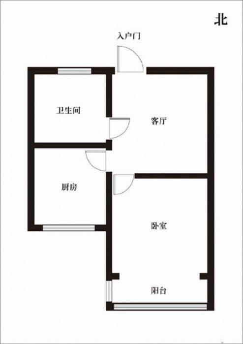 城港花苑 1室1厅1卫 50.5m&sup2;
