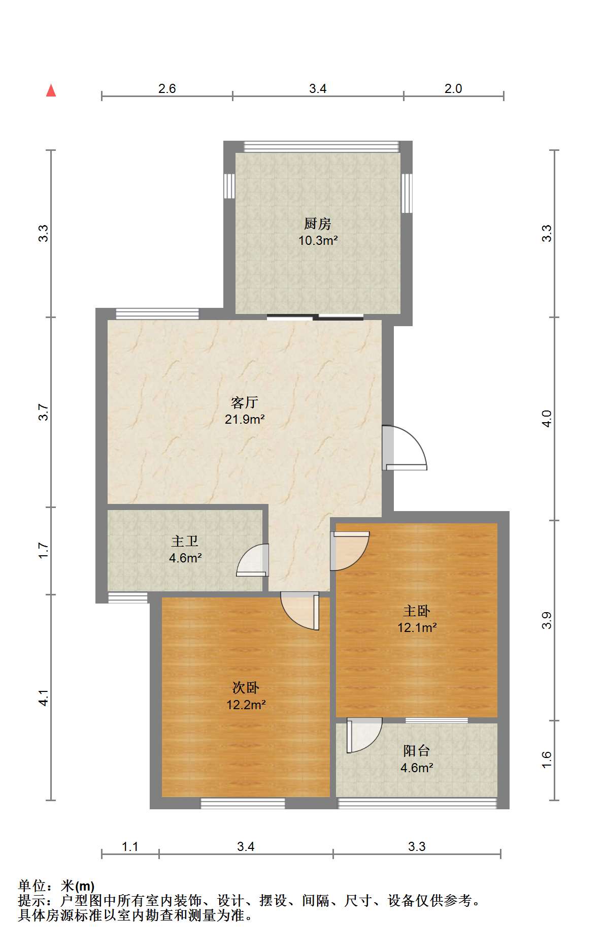 园林佳苑 2室1厅1卫 95.00m&sup2;