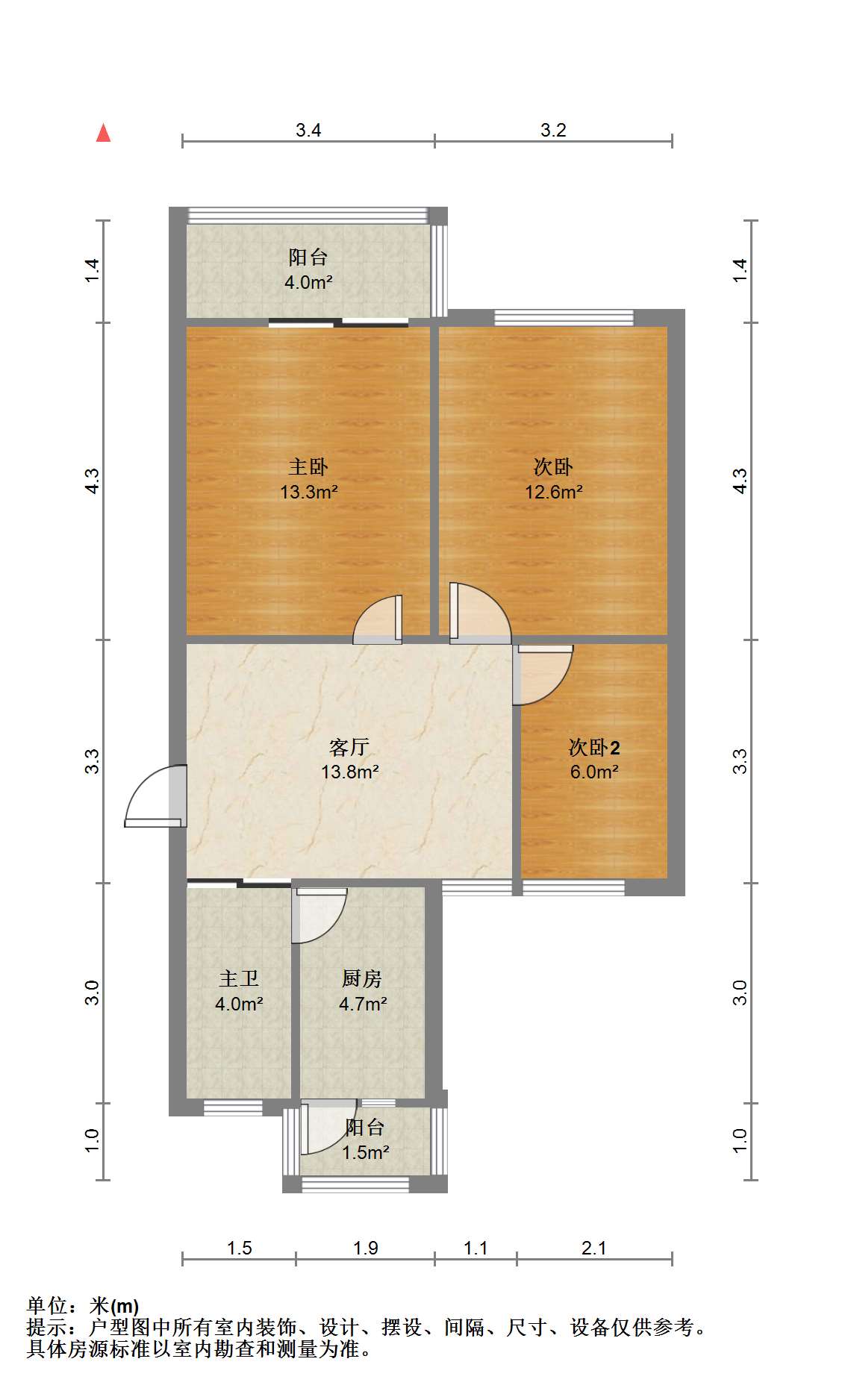 学田南苑 3室1厅1卫 78.61m&sup2;