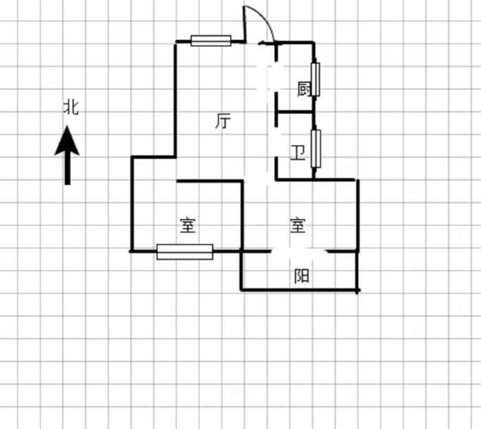 城南新村(崇川区) 2室1厅1卫 57m&sup2;