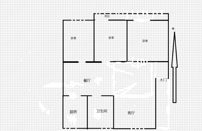 桃坞路服饰城 3室2厅1卫 118m&sup2;