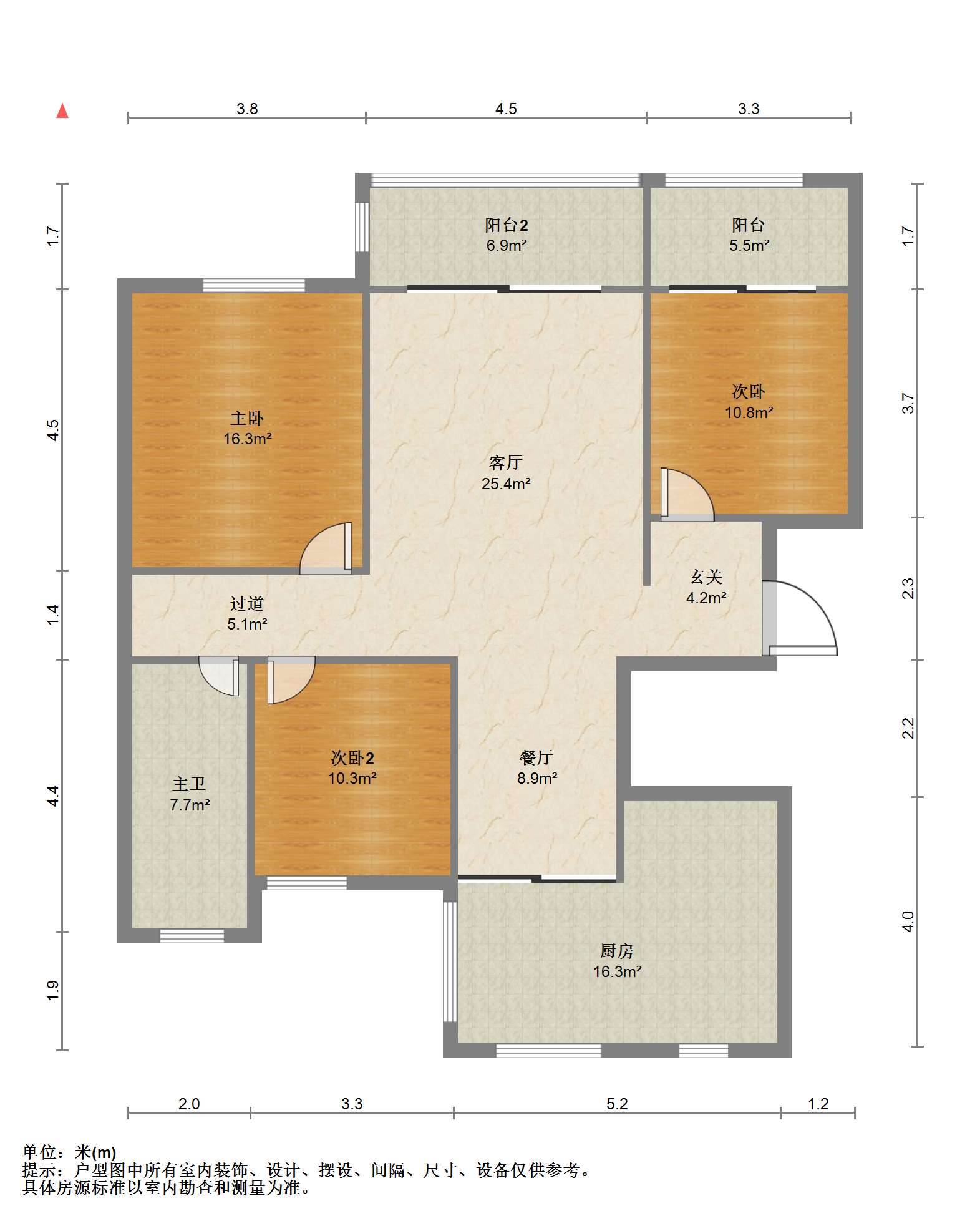金色城品 3室2厅1卫 120m&sup2;