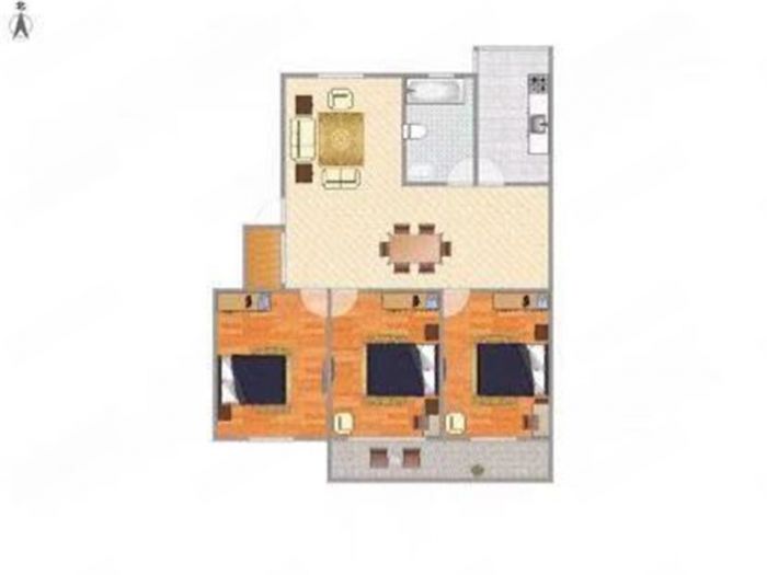 学田北苑 3室2厅1卫 113m&sup2;