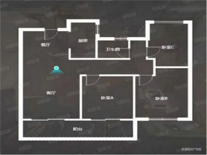 万科翡翠公园 3室2厅1卫 91.5m&sup2;